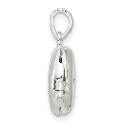 Sterlingsilber E-coated Zirkonia 14mm Rund Medaillon