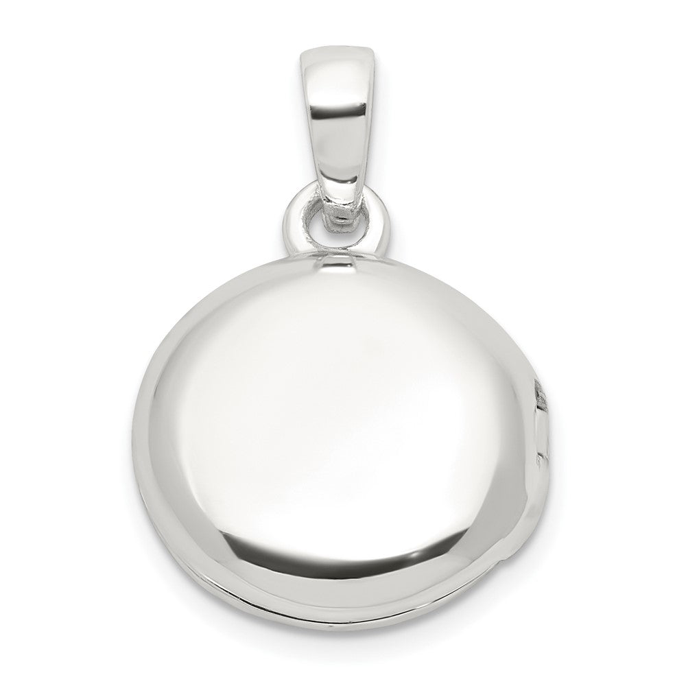Sterlingsilber E-coated Zirkonia 14mm Rund Medaillon