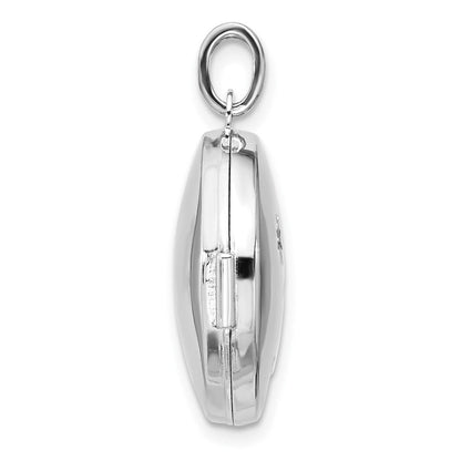 Sterlingsilber Rhodiniert 20mm Diamant Mond/star Rund Medaillon