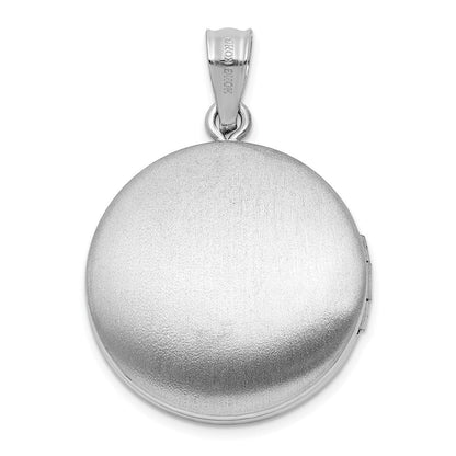 Sterlingsilber Rhodiniert Diamant Stern 20mm Kreisförmig Rand Rund Medaillon