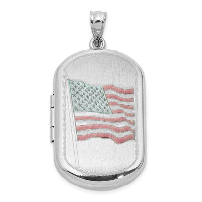 Sterlingsilber Rhodiniert Satiniert/polished Epoxid Flag 30x19mm Medaillon