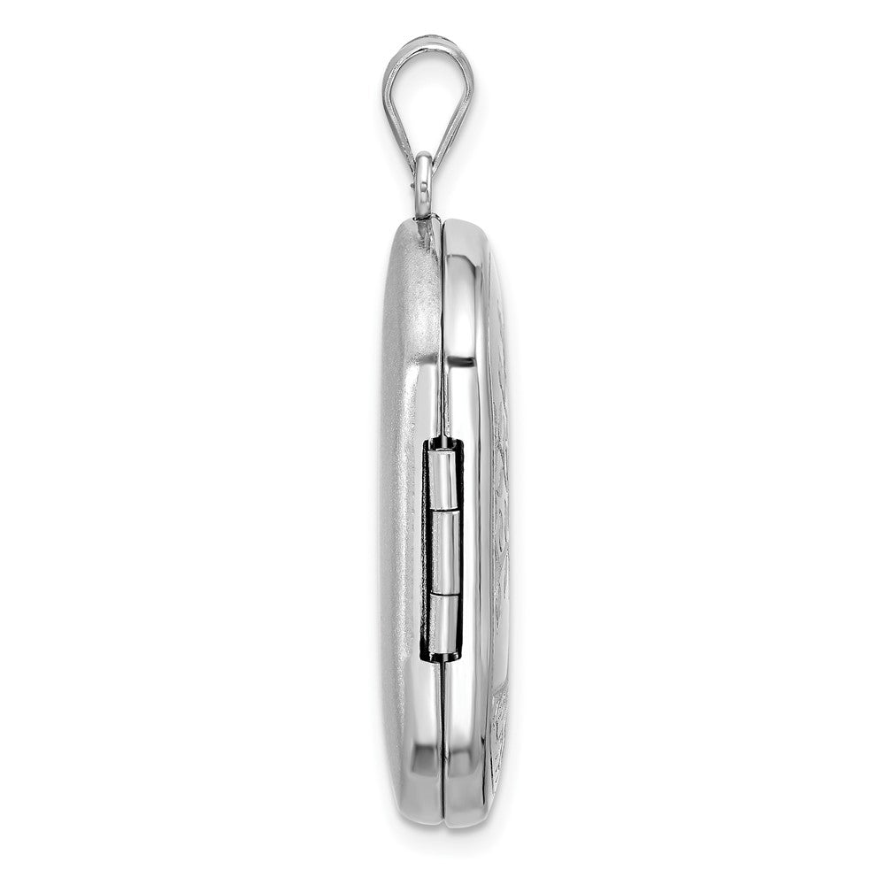 Sterlingsilber Rhodiniert Baum Of Leben 30x19mm Rechteck Medaillon