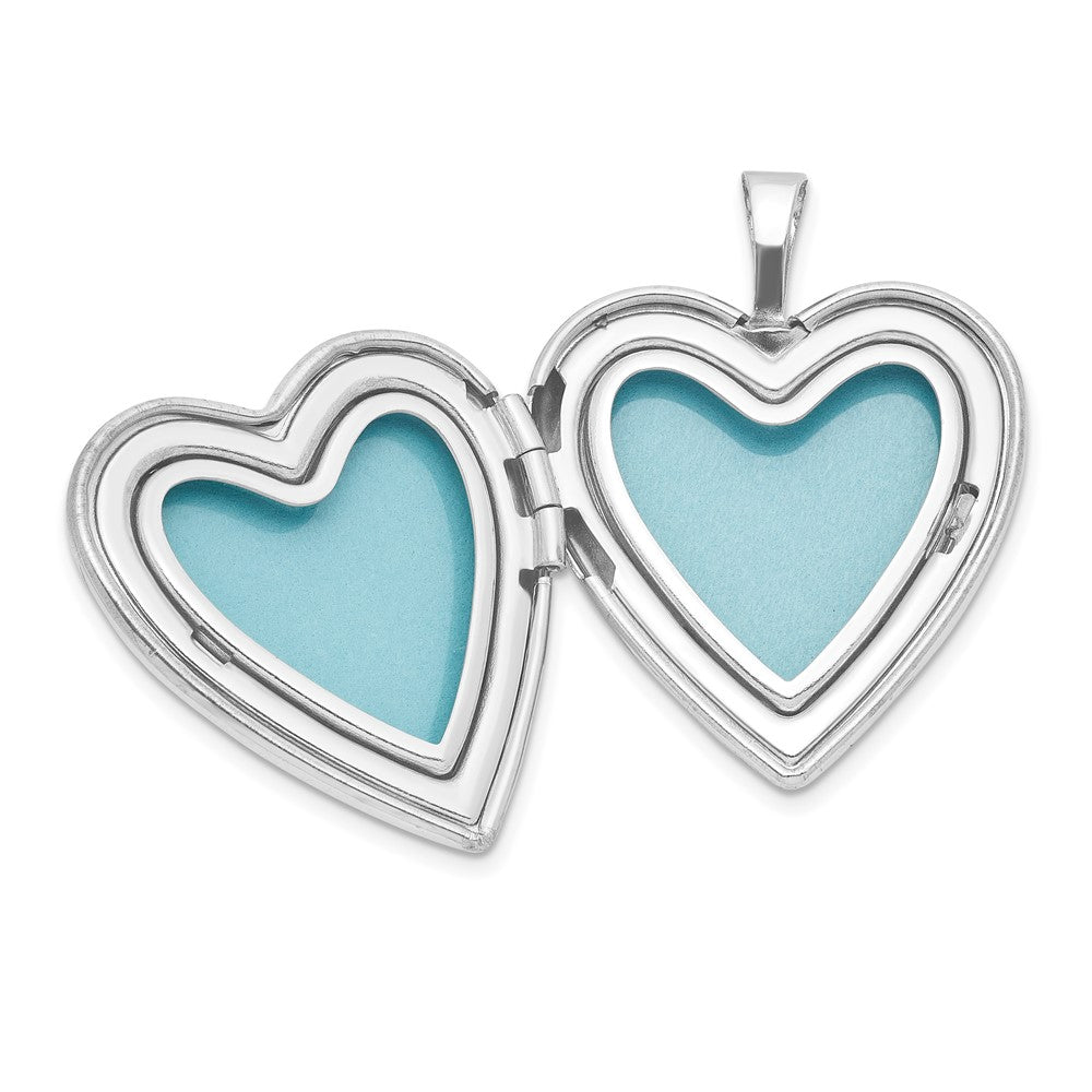 Sterlingsilber Rhodiniert Herz 20mm und 12mm Medaillon/pendant Set