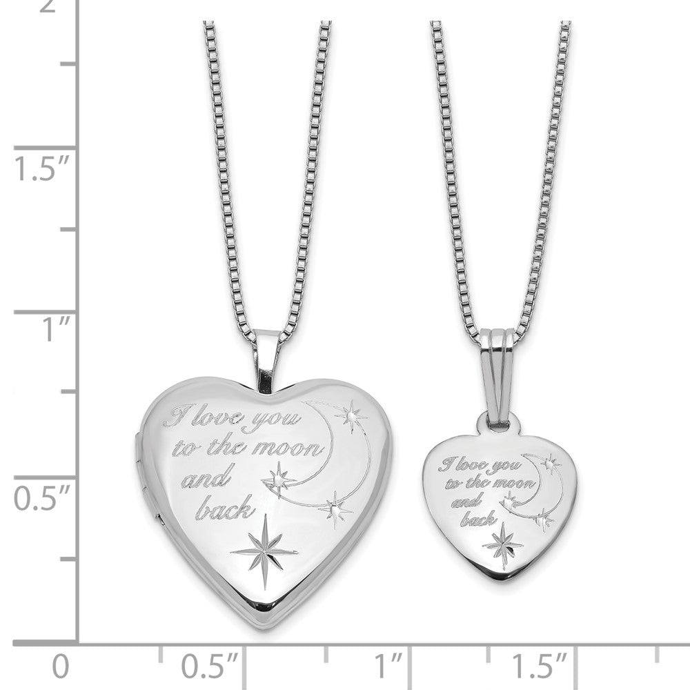Sterlingsilber Rhodiniert I Liebe You.. 20mm/12mm Medaillon/pendant Set