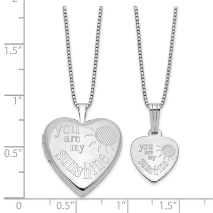 Sterlingsilber Rhodiniert You Are My.. 20mm/12mm Medaillon/pendant Set