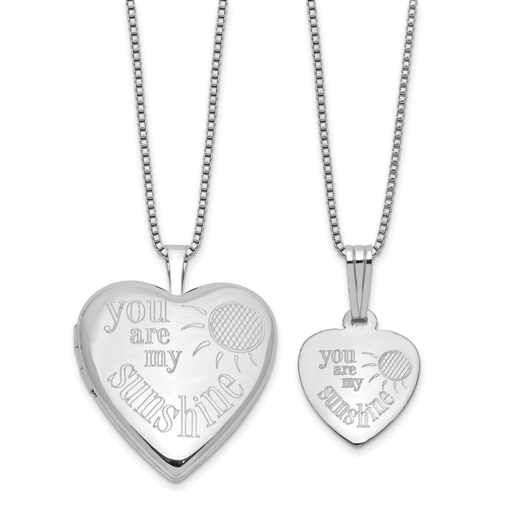 Sterlingsilber Rhodiniert You Are My.. 20mm/12mm Medaillon/pendant Set