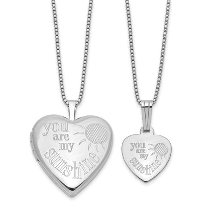 Sterlingsilber Rhodiniert You Are My.. 20mm/12mm Medaillon/pendant Set