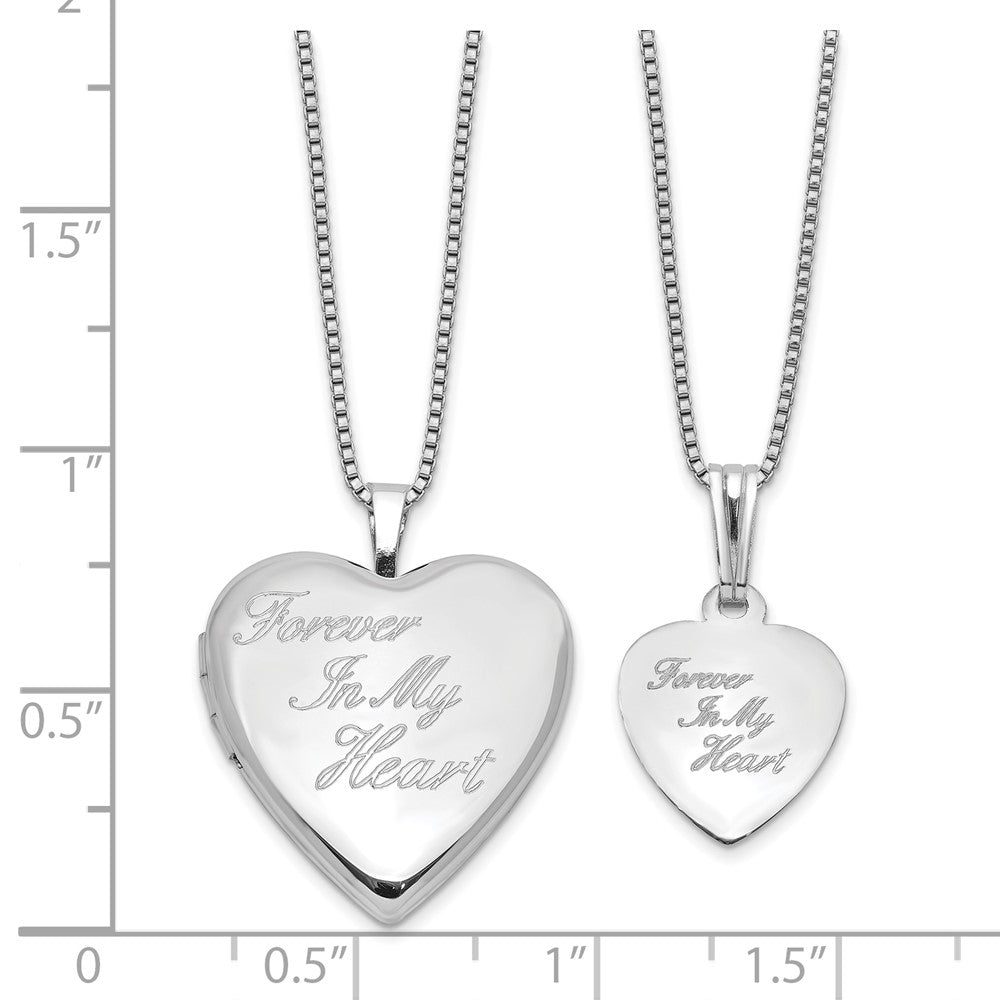 Sterlingsilber Rhodiniert für Immer 20mm/12mm Medaillon/pendant Set