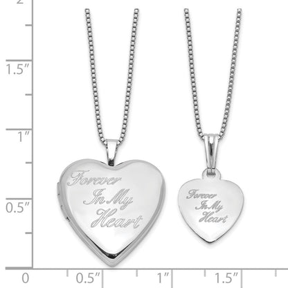 Sterlingsilber Rhodiniert für Immer 20mm/12mm Medaillon/pendant Set