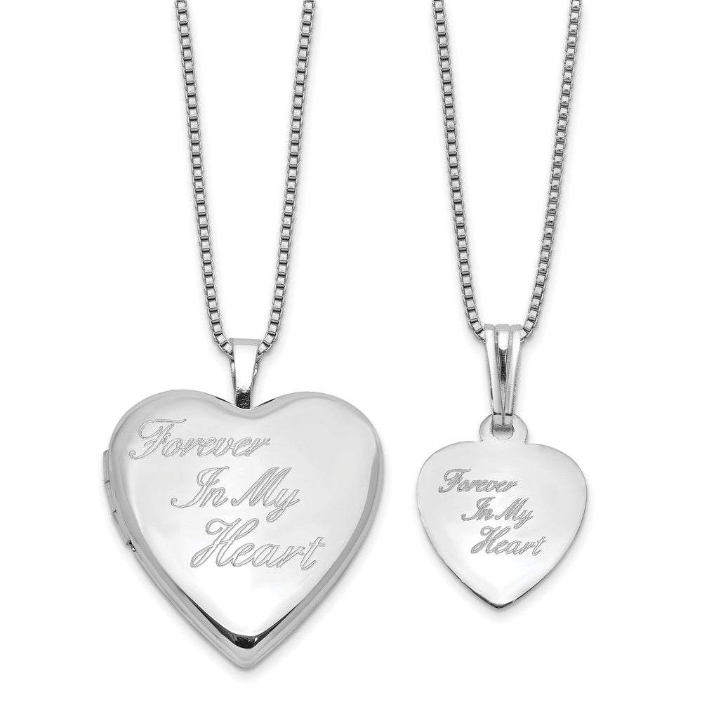 Sterlingsilber Rhodiniert für Immer 20mm/12mm Medaillon/pendant Set
