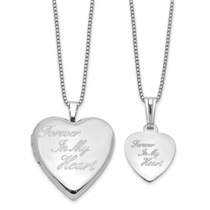 Sterlingsilber Rhodiniert für Immer 20mm/12mm Medaillon/pendant Set
