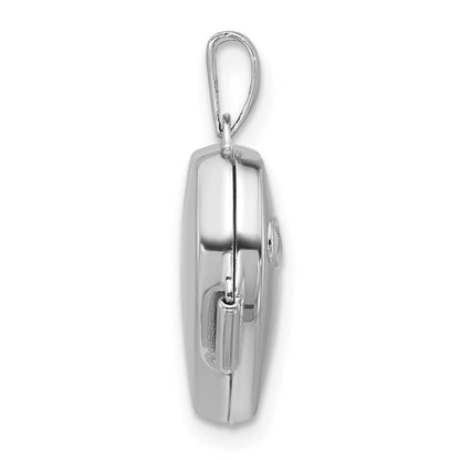 Sterlingsilber Rhodiniert Diamant Unendlichkeit 15mm Herz Medaillon