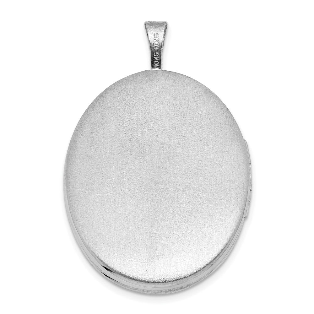 Sterlingsilber Rhodiniert-pl Gebürstet und Poliert Immer auf My Mind.. 26mm Oval Medaillon