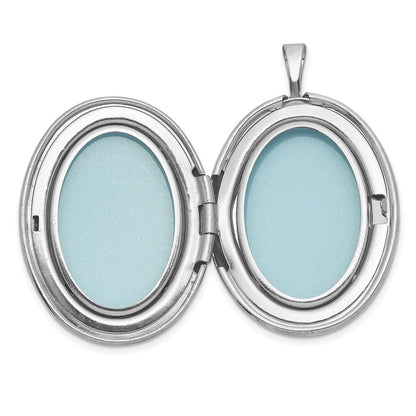 Sterlingsilber Rhodiniert-pl Gebürstet und Poliert Immer auf My Mind.. 26mm Oval Medaillon