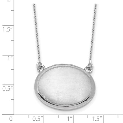 Sterlingsilber Rhodiniert-pl 20mm Oval Gebürstet Medaillon mit 2 in Verlängerung. Halskette