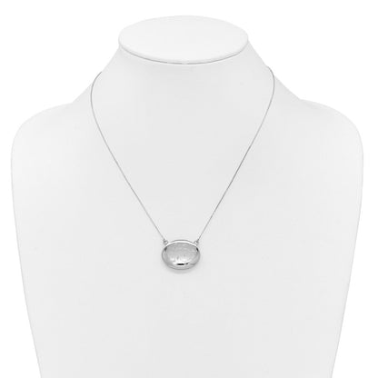 Sterlingsilber Rhodiniert-pl 20mm Oval Liebe You To The Mond. Medaillon mit 2 in Verlängerung. Halskette