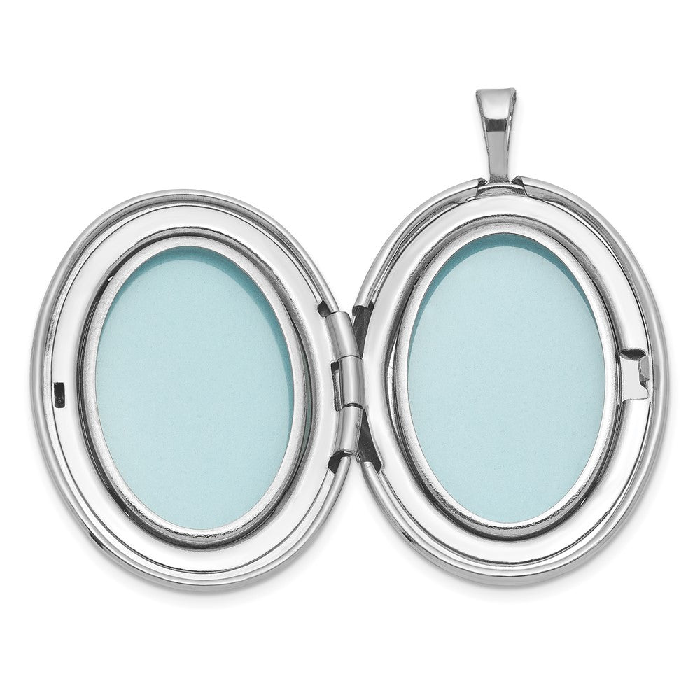 Sterlingsilber Rhodiniert-pl Gebürstet und Poliert Wundertätig Medaille 20mm Oval Medaillon
