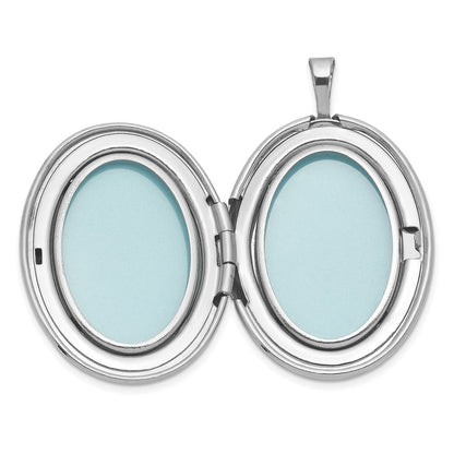 Sterlingsilber Rhodiniert-pl Gebürstet und Poliert Wundertätig Medaille 20mm Oval Medaillon