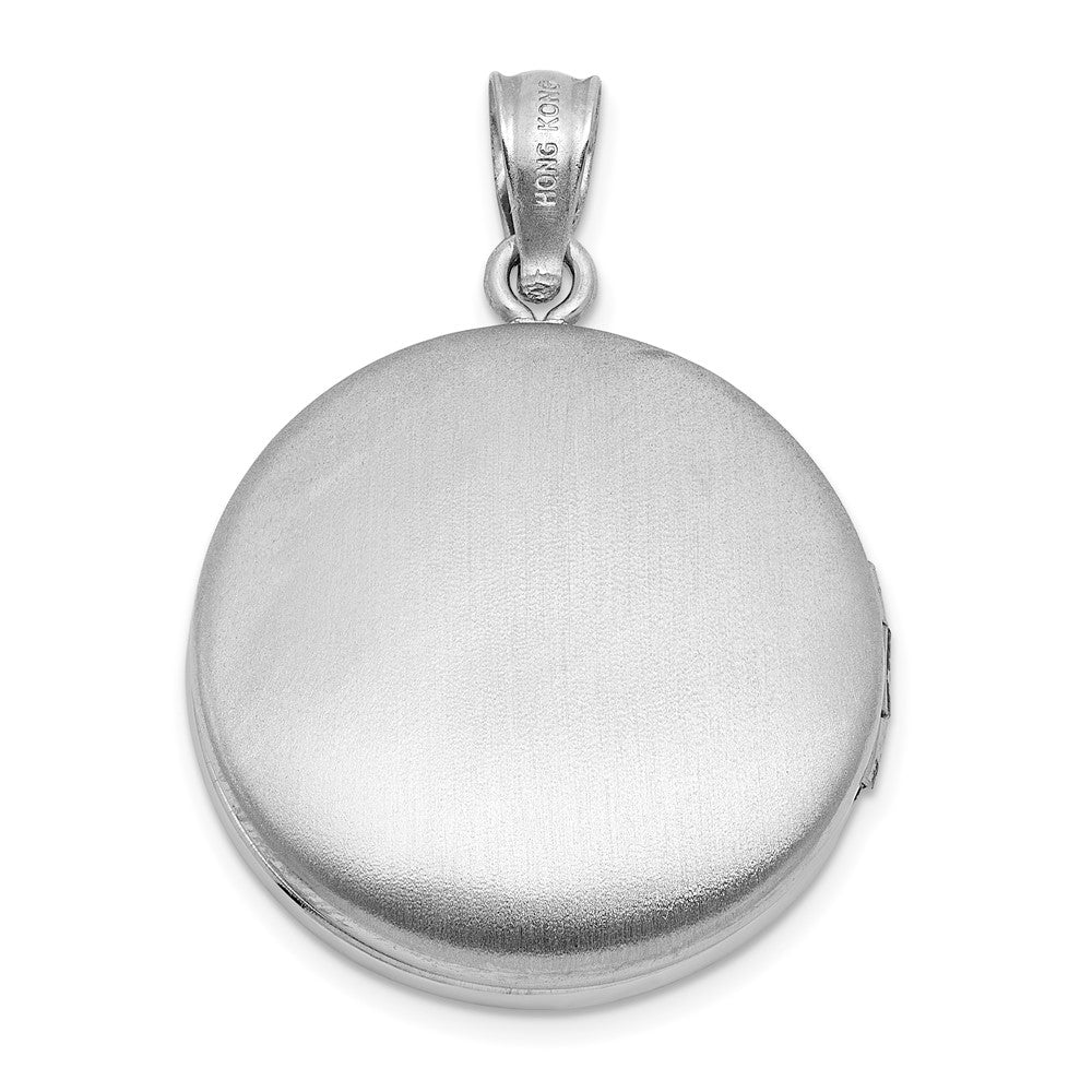 Sterlingsilber Rhodiniert-pl Gebürstet und Poliert Multi Herz 20mm Rund Medaillon
