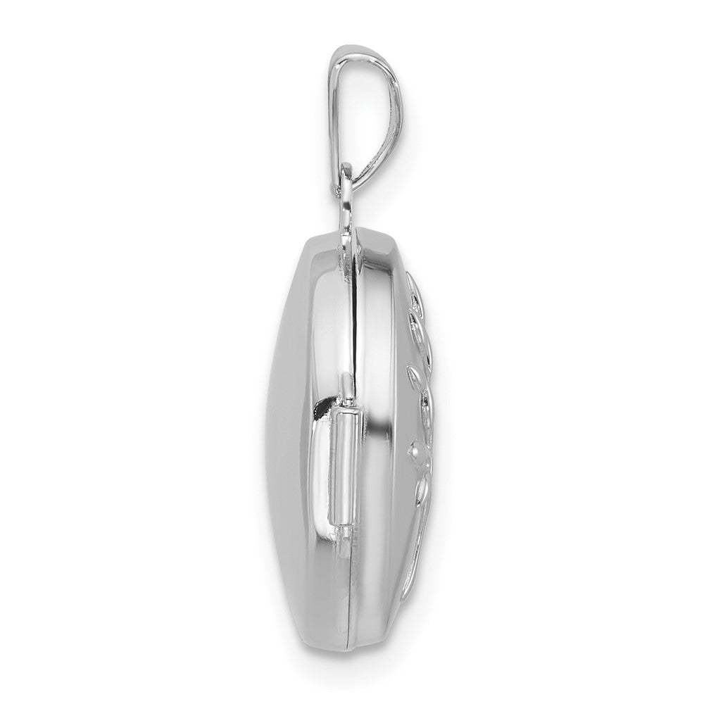 Sterlingsilber Rhodiniert Poliert Baum Of Leben 16mm Rund Medaillon
