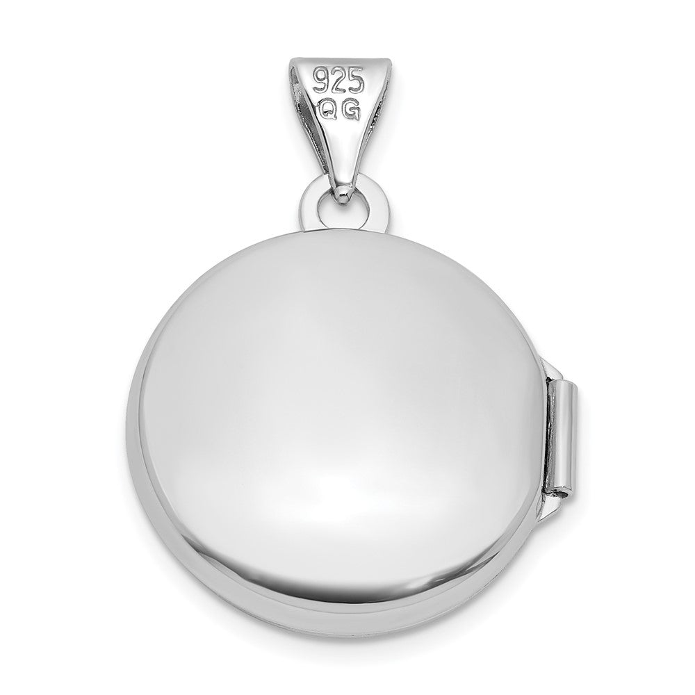 Sterlingsilber Rhodiniert Poliert Baum Of Leben 16mm Rund Medaillon