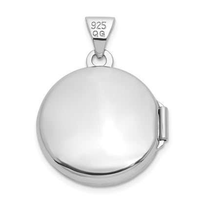 Sterlingsilber Rhodiniert St. Christopher Protect Us 16mm Rund Medaillon