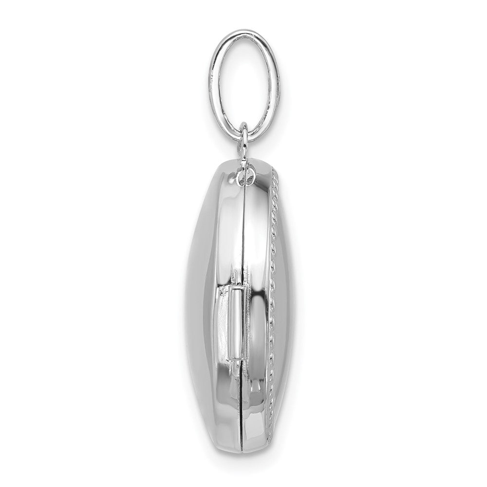 Sterlingsilber Rhodiniert Poliert mit Rand 20mm Rund Medaillon