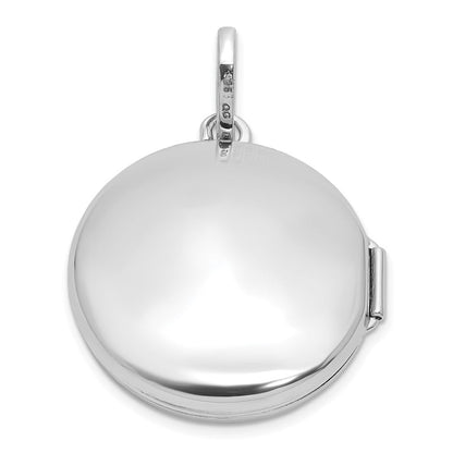 Sterlingsilber Rhodiniert Poliert mit Rand 20mm Rund Medaillon
