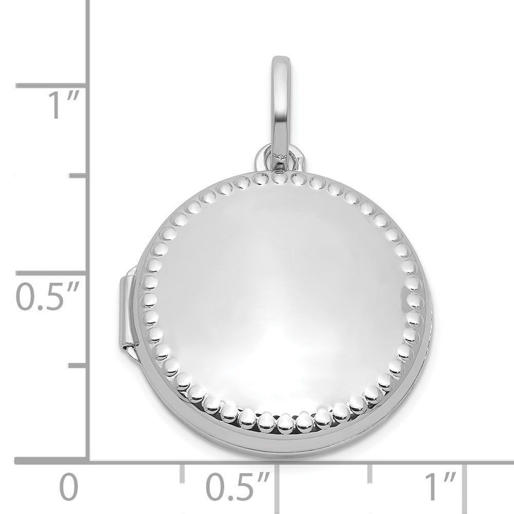 Sterlingsilber Rhodiniert Poliert mit Rand 20mm Rund Medaillon