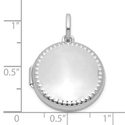 Sterlingsilber Rhodiniert Poliert mit Rand 20mm Rund Medaillon