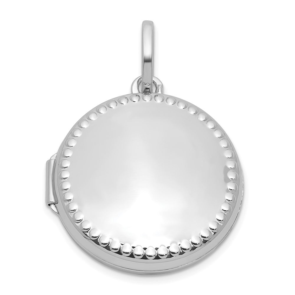 Sterlingsilber Rhodiniert Poliert mit Rand 20mm Rund Medaillon