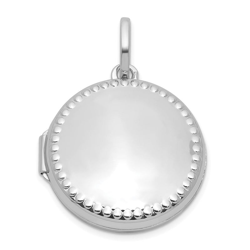 Sterlingsilber Rhodiniert Poliert mit Rand 20mm Rund Medaillon