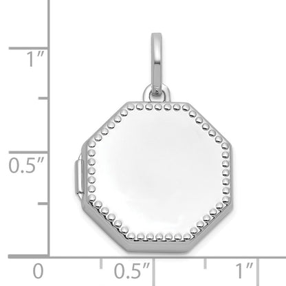 Sterlingsilber Rhodiniert Poliert mit Rand 18mm Octagon Geformt Medaillon