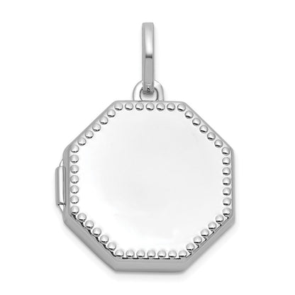 Sterlingsilber Rhodiniert Poliert mit Rand 18mm Octagon Geformt Medaillon