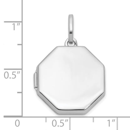 Sterlingsilber Rhodiniert Wendbar 18mm Octagon Geformt Medaillon