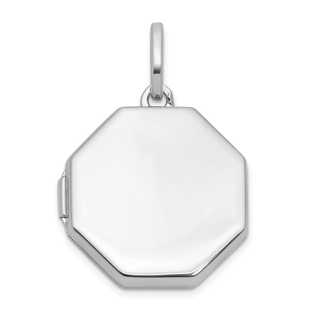 Sterlingsilber Rhodiniert Wendbar 18mm Octagon Geformt Medaillon