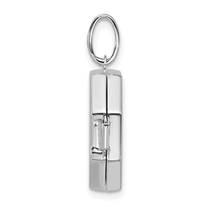 Sterlingsilber Rhodiniert Diamant mit Stern 18mm Octagon Geformt Medaillon