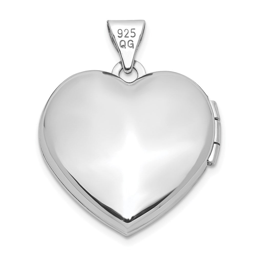 Sterlingsilber Rhodiniert 18mm Rosa Preciosa Kristall Herz Medaillon