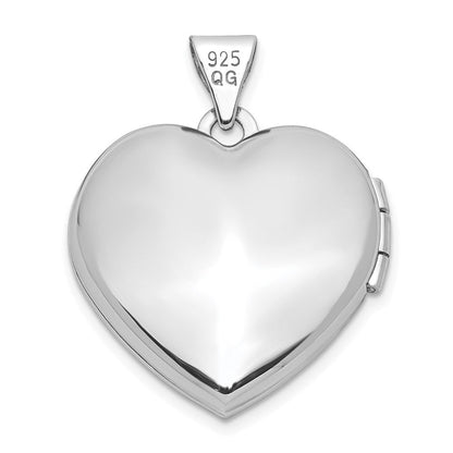 Sterlingsilber Rhodiniert 18mm Rosa Preciosa Kristall Herz Medaillon