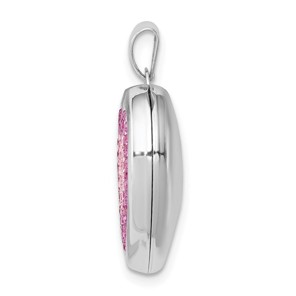 Sterlingsilber Rhodiniert 18mm Preciosa Kristall Herz Medaillon