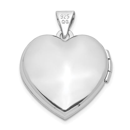 Sterlingsilber Rhodiniert 18mm Preciosa Kristall Herz Medaillon