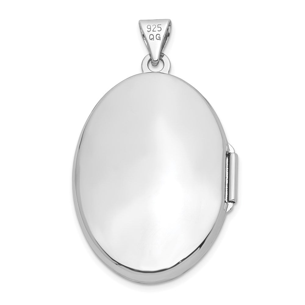 Sterlingsilber Rhodiniert Oval Kreuz Medaillon