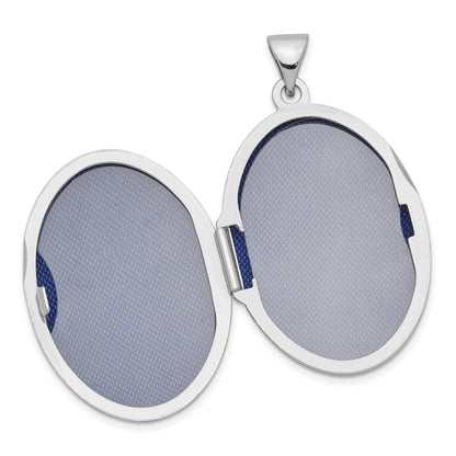 Sterlingsilber Rhodiniert Oval Kreuz Medaillon