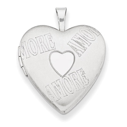 Sterlingsilber 20mm mit Amore Herz Medaillon
