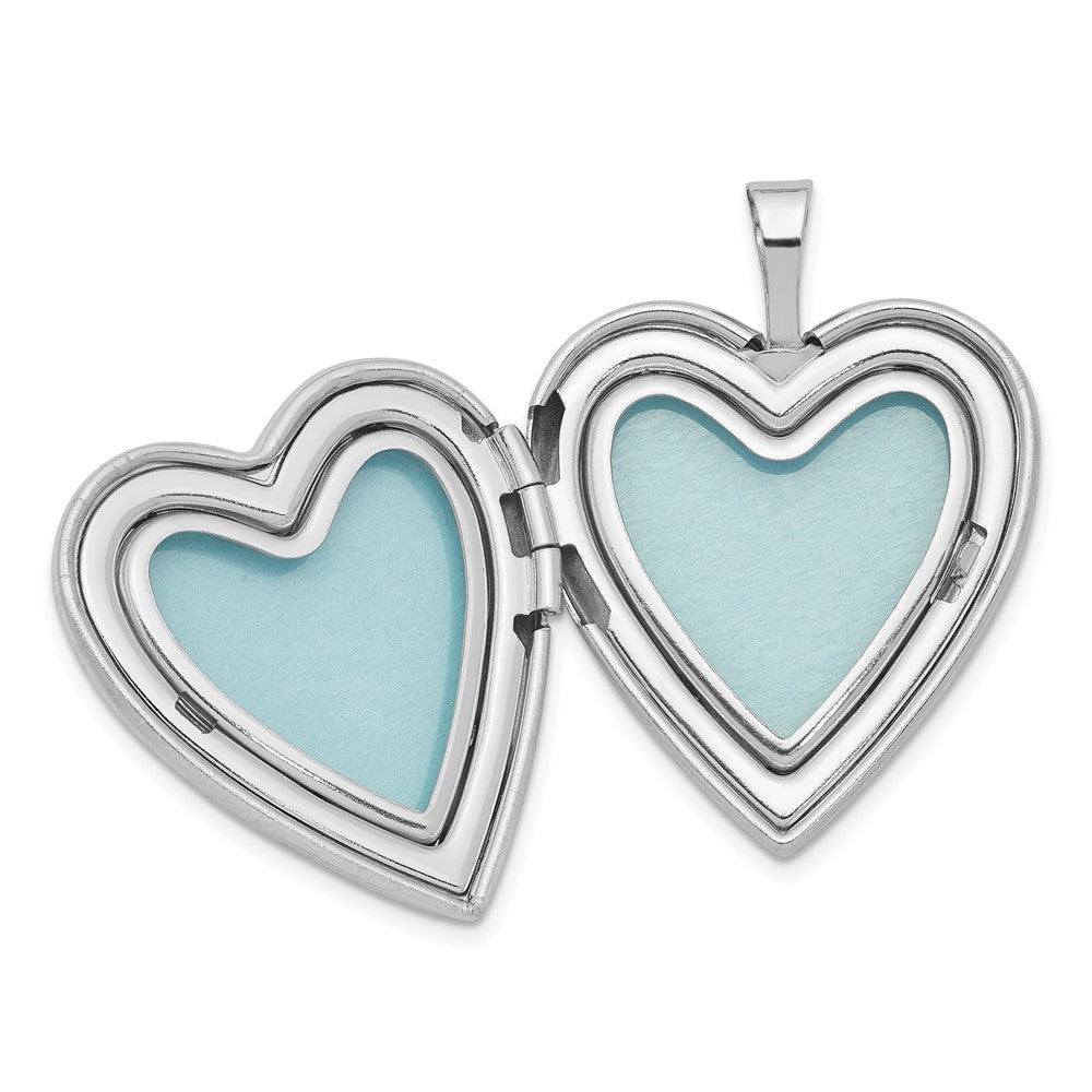 Sterlingsilber Rhodiniert 20mm Mama Herz Medaillon Halskette