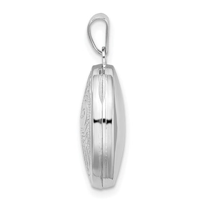 Sterlingsilber Rhodiniert Ranke Design Oval Medaillon
