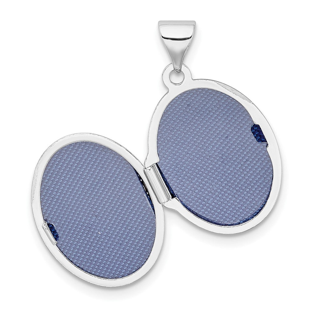 Sterlingsilber Rhodiniert Ranke Design Oval Medaillon