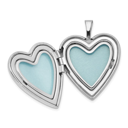 Sterlingsilber Rhodiniert 20mm Mama Diamant Herz Medaillon Halskette