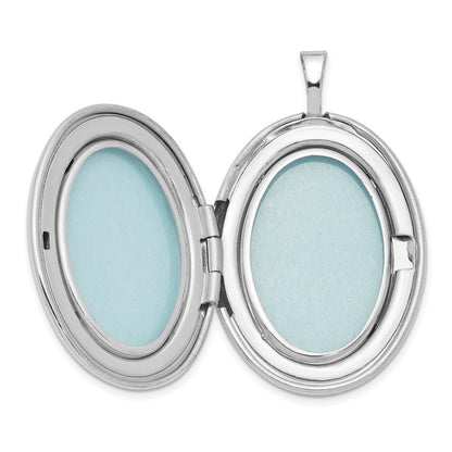 Sterlingsilber Rhodiniert Diamant 26mm Oval Medaillon Halskette