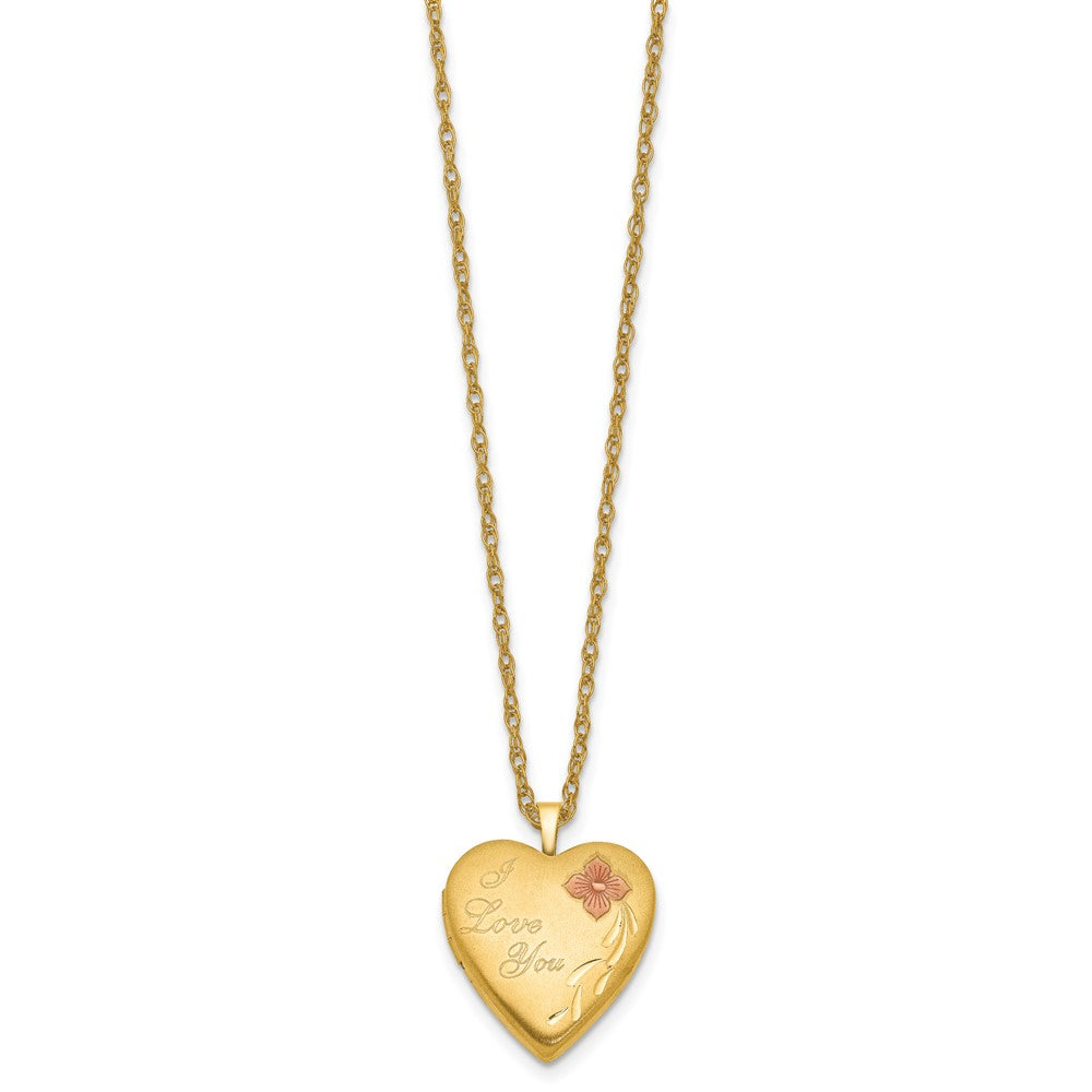 Golddoublé 14/20 1/20 20mm Emailliert I Liebe You Herz Medaillon Halskette